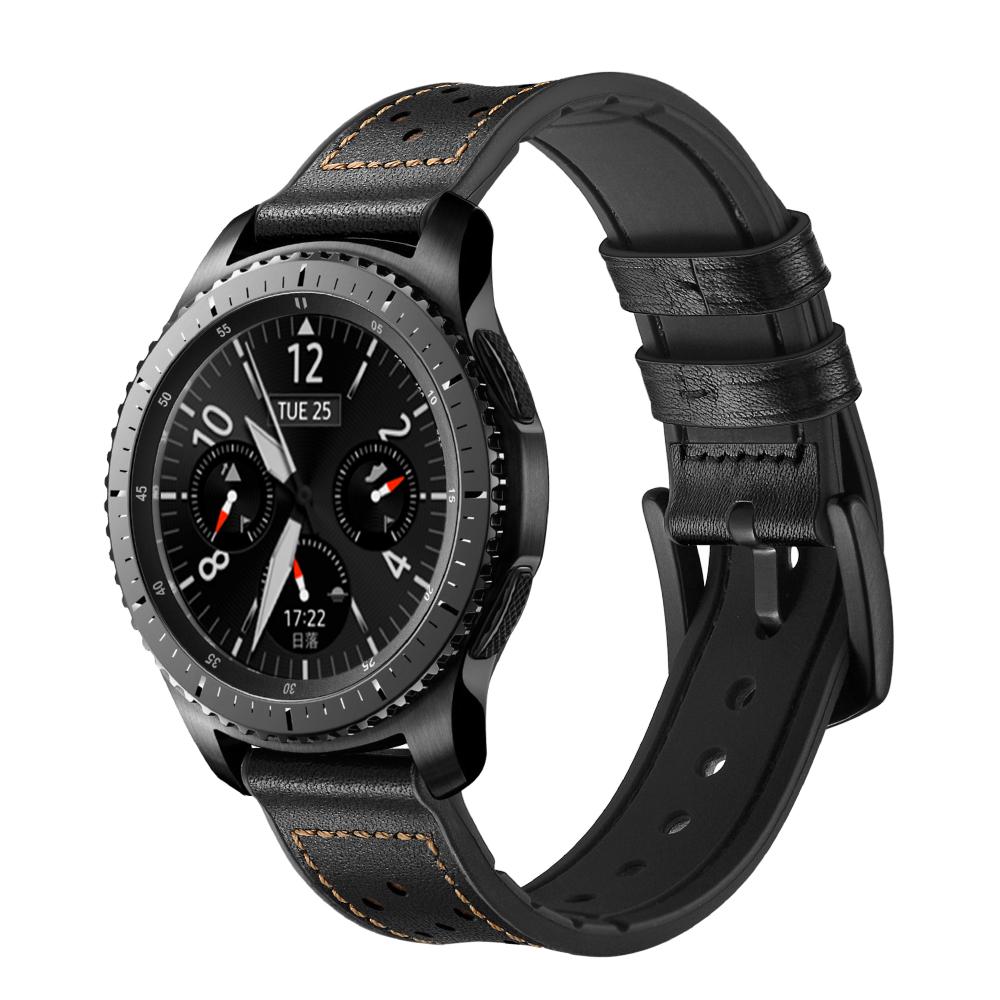 22mm Genuine Leather Coated Silicone Smart Watch Band for Samsung Gear S3 Classic/Frontier Black
22mm Genuine Leather Coated Silicone Smart Watch Band for Samsung Gear S3 Classic/Frontier Black