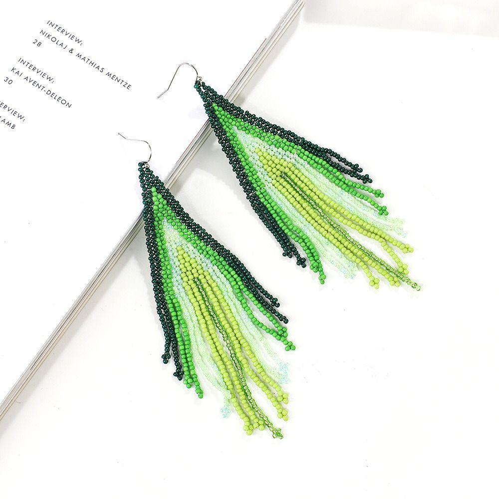 Hand Weaving Rice Bead Earrings Bohemian Rainbow Drop Earrings Long Tassel Bead Earring Women
Hand Weaving Rice Bead Earrings Bohemian Rainbow Drop Earrings Long Tassel Bead Earring Women
