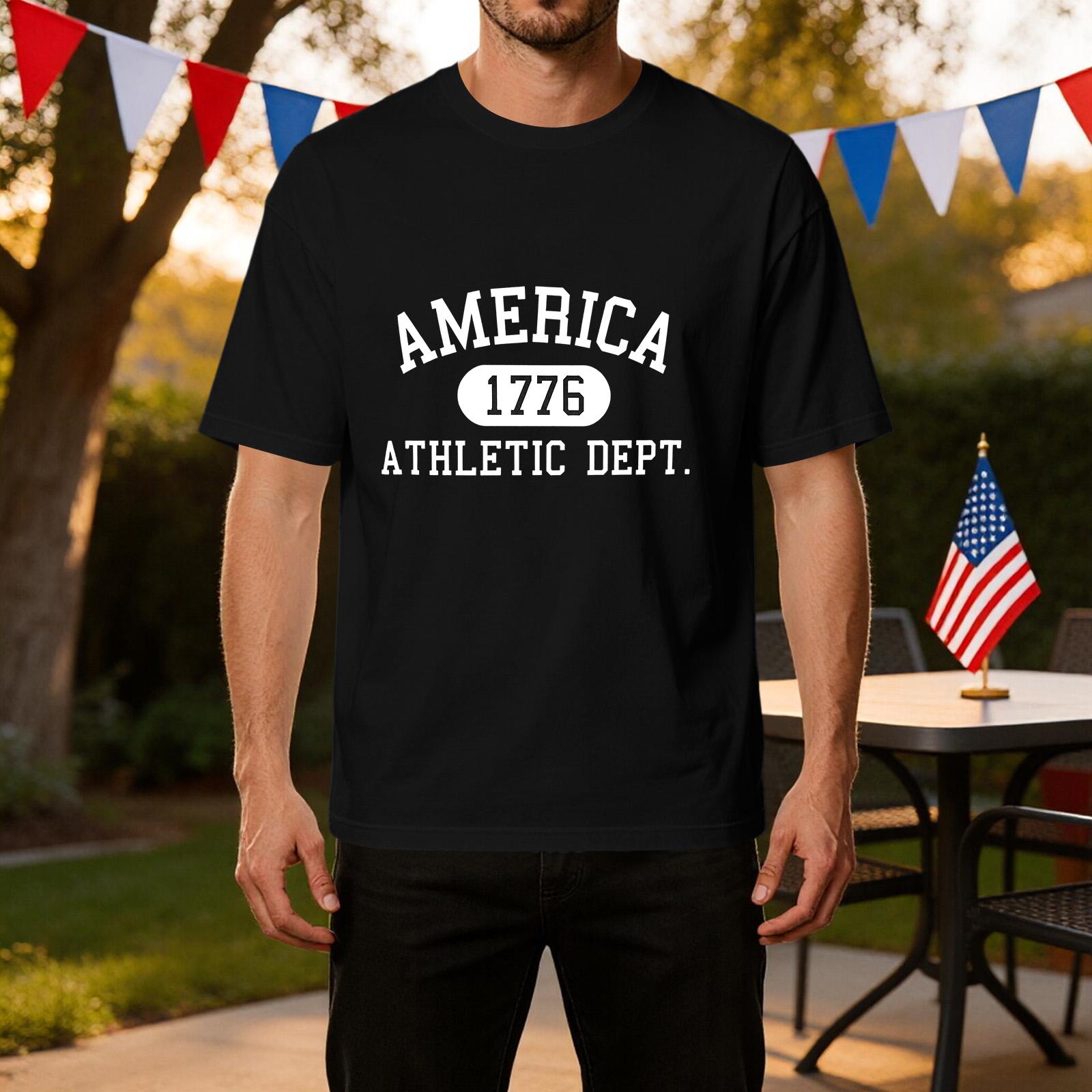Men s Athletic Department Graphic T-Shirt 1776 Printed Casual Short Sleeve Crew Neck Tee for Daily Wear and Outdoor Activities L чёрный
Men s Athletic Department Graphic T-Shirt 1776 Printed Casual Short Sleeve Crew Neck Tee for Daily Wear and Outdoor Activities L чёрный