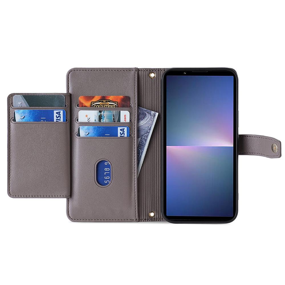 For Sony Xperia 5 V Case Wallet Stand Textured Leather Phone Cover with 2 Straps Black
For Sony Xperia 5 V Case Wallet Stand Textured Leather Phone Cover with 2 Straps Black