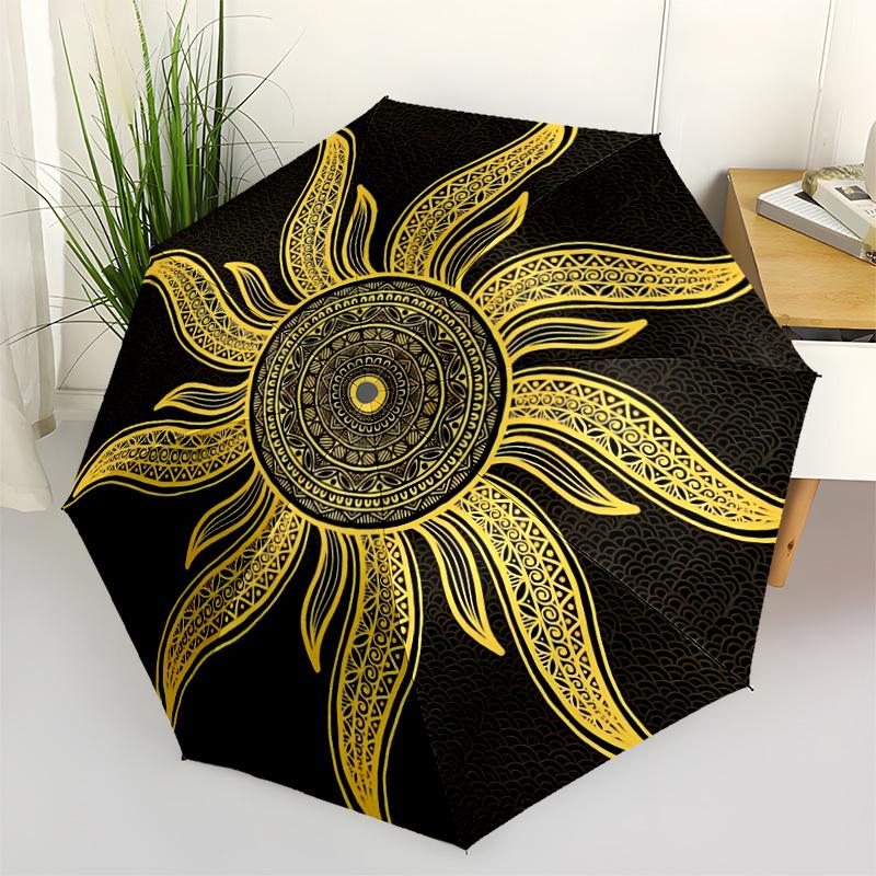 1pc Golden Sun Mandala Automatic Open/Close Umbrella - Portable Collapsible Umbrella with 8-Rib Stability, Fashion Lovers yy251017172
1pc Golden Sun Mandala Automatic Open/Close Umbrella - Portable Collapsible Umbrella with 8-Rib Stability, Fashion Lovers yy251017172