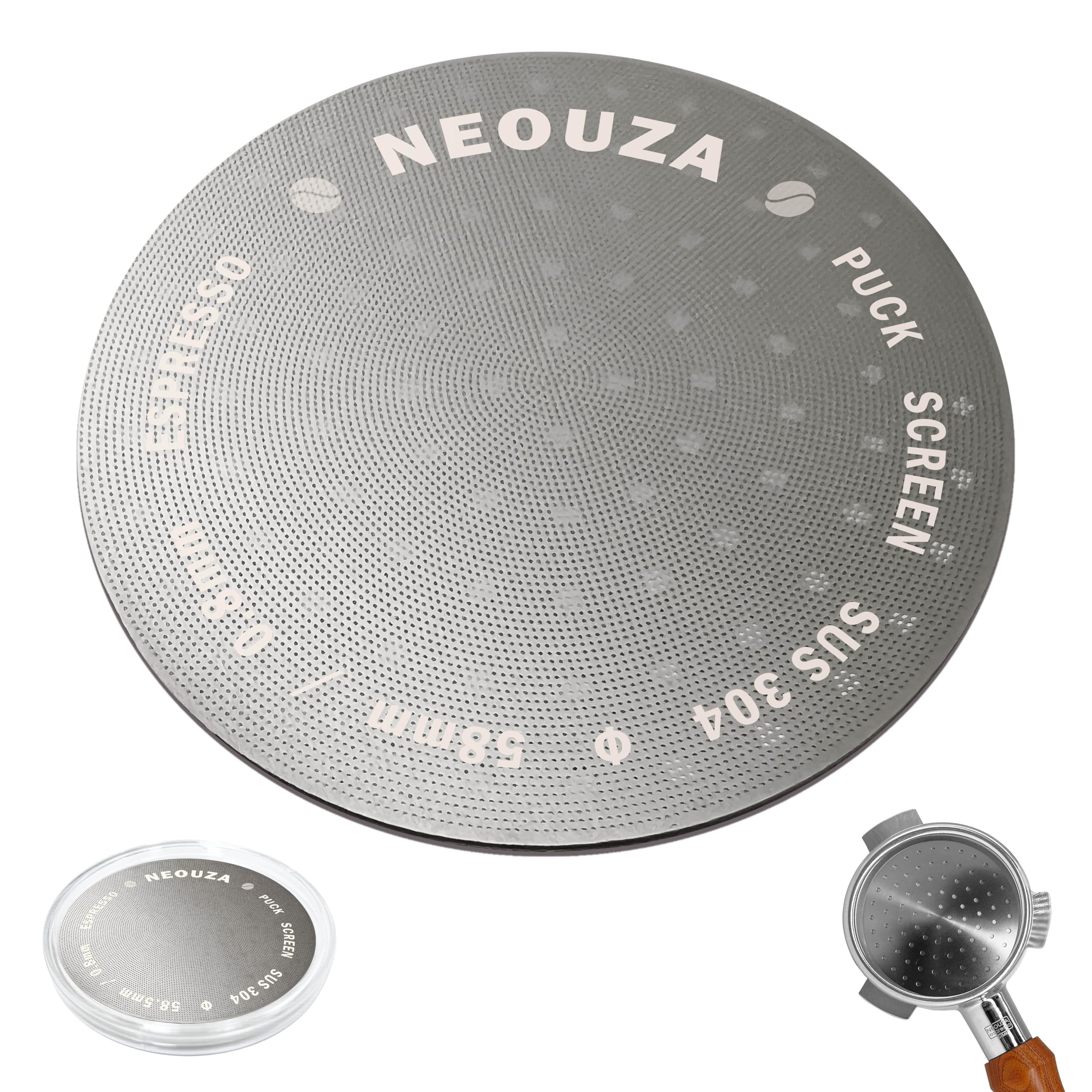 NEOUZA V3 Espresso Pack Screen, 58.5mm, 0.8mm Thick Mesh Filter, Stainless Steel, for Barista Coffee Portafilter Basket
NEOUZA V3 Espresso Pack Screen, 58.5mm, 0.8mm Thick Mesh Filter, Stainless Steel, for Barista Coffee Portafilter Basket