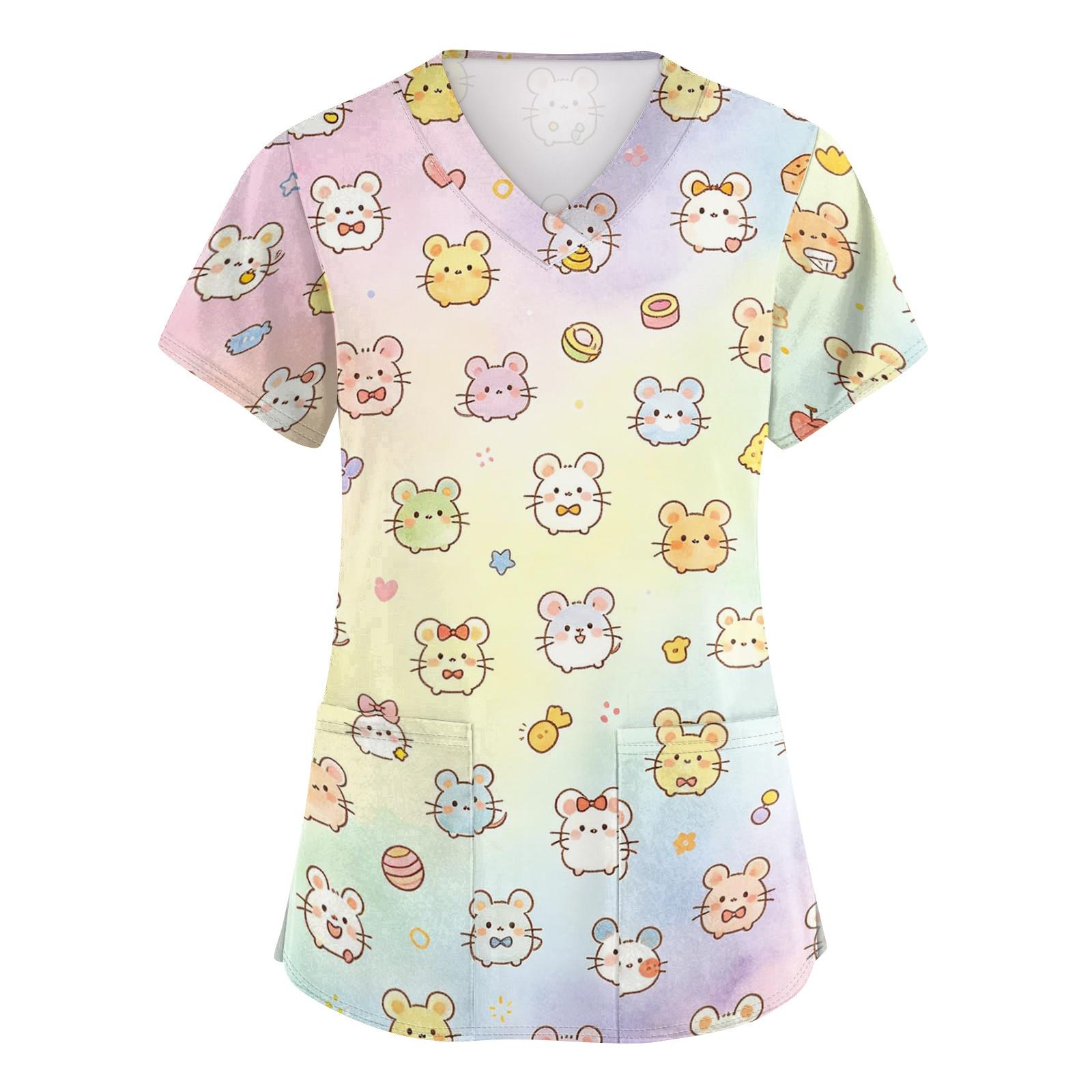 Women V Neck Short Sleeve Work Shirt with Pockets Animal Print Scrub Top for Healthcare Professionals Nursing Uniform S
Women V Neck Short Sleeve Work Shirt with Pockets Animal Print Scrub Top for Healthcare Professionals Nursing Uniform S