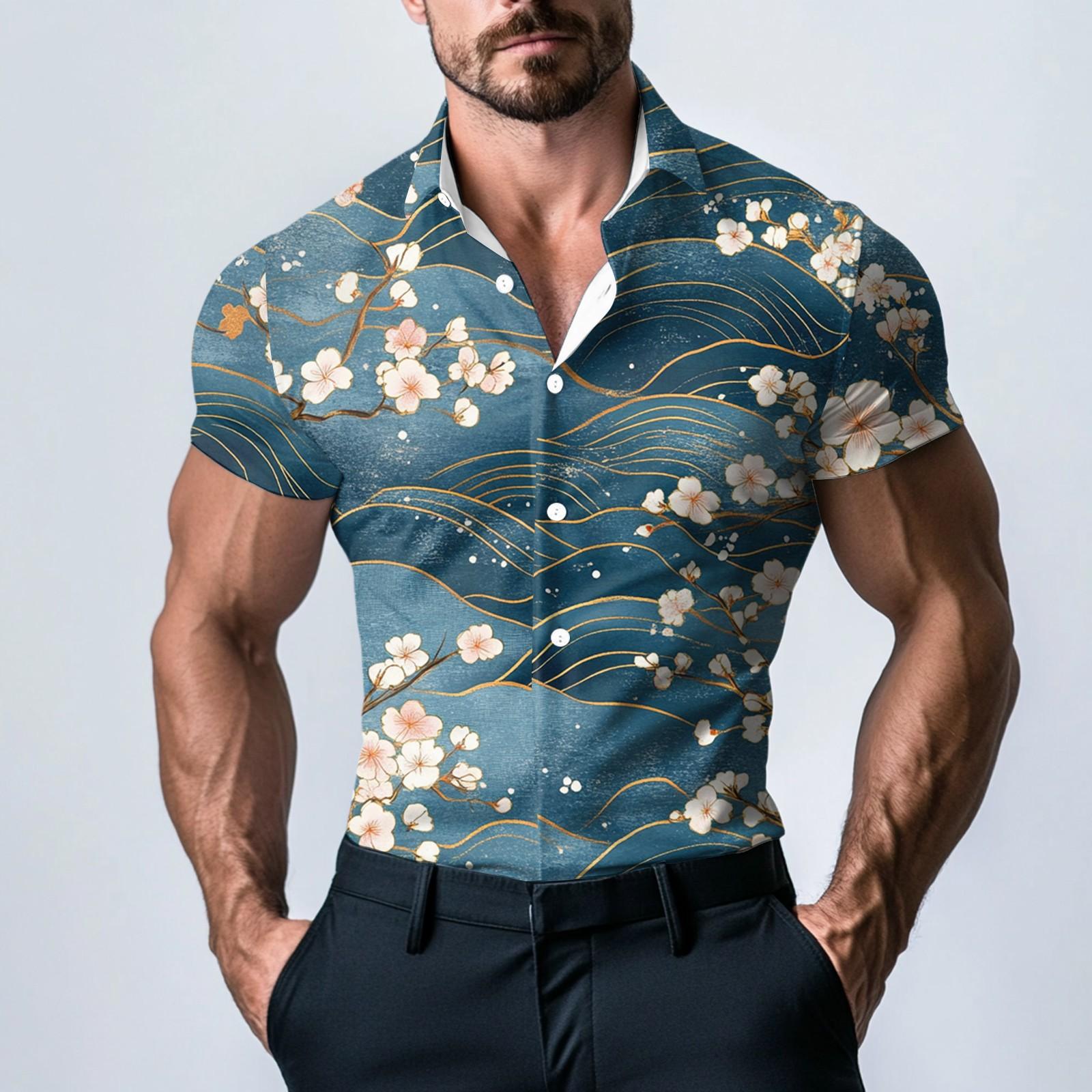 Мужская модная атласная рубашка с коротким рукавом с принтом L синий
Мужская модная атласная рубашка с коротким рукавом с принтом L синий