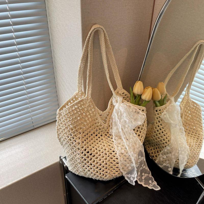 Summer Beach Bag Mesh Women Woven Lace Bow Shoulder Purse Large Capacity Clutch Purse Solid Color Shopping Vacation Travel
Summer Beach Bag Mesh Women Woven Lace Bow Shoulder Purse Large Capacity Clutch Purse Solid Color Shopping Vacation Travel
