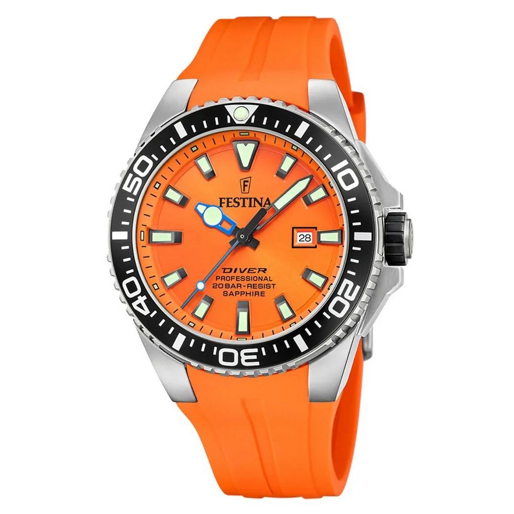 Festina Diver каучуковый ремешок оранжевый циферблат кварцевые часы F20664-4 200M мужские часы оранжевый
Festina Diver каучуковый ремешок оранжевый циферблат кварцевые часы F20664-4 200M мужские часы оранжевый