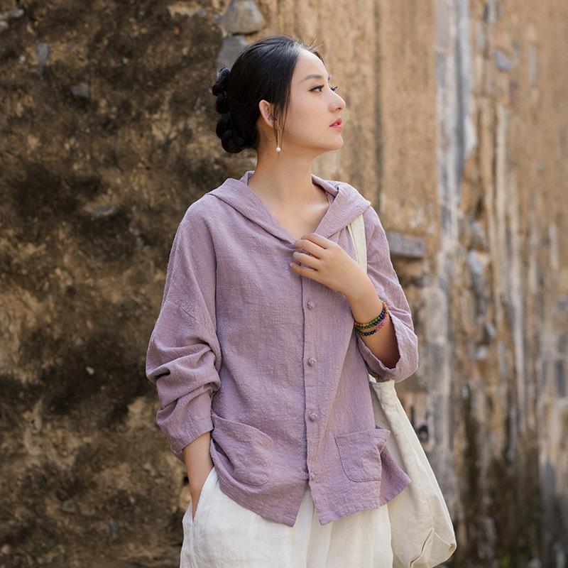 Johnature Женские винтажные рубашки с капюшоном Топы Однотонные блузки Весенние на пуговицах Карманы Рубашка с длинным рукавом One Size
Johnature Женские винтажные рубашки с капюшоном Топы Однотонные блузки Весенние на пуговицах Карманы Рубашка с длинным рукавом One Size