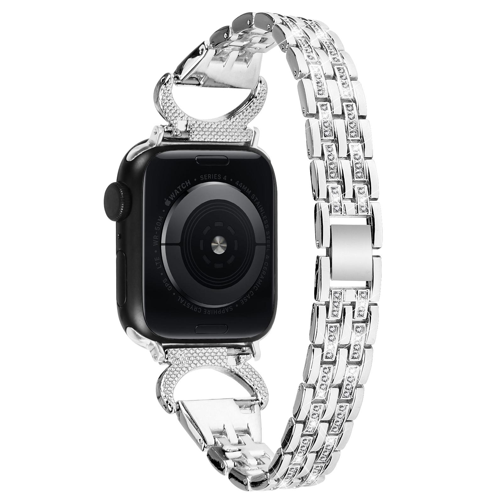 Watch Band for Apple Watch Series 10 42mm/9 8 7 41mm/SE (2023) SE (2022) SE 6 5 4 40mm/3 2 1 38mm Stainless Steel Rhinestone Decor 5-Bead Strap Silver
Watch Band for Apple Watch Series 10 42mm/9 8 7 41mm/SE (2023) SE (2022) SE 6 5 4 40mm/3 2 1 38mm Stainless Steel Rhinestone Decor 5-Bead Strap Silver