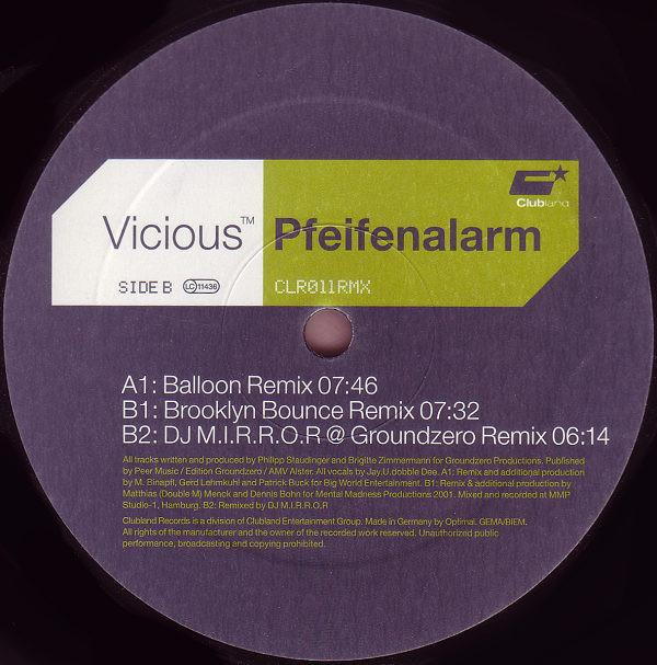 12inch Record VICIOUS - Pfeifenalarm 4014235185094 Clubland 2001 Germany Dance & Electronica Used
12inch Record VICIOUS - Pfeifenalarm 4014235185094 Clubland 2001 Germany Dance & Electronica Used