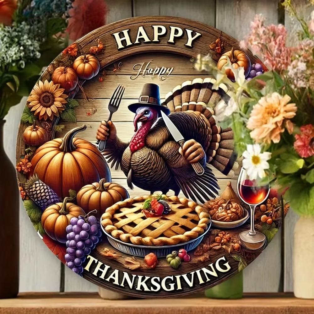 Thanksgiving Festive Sign: A Happy Thanksgiving 2D Round Plaque Embellished with Turkey and Autumn Harvest Decor 20x20cm белый
Thanksgiving Festive Sign: A Happy Thanksgiving 2D Round Plaque Embellished with Turkey and Autumn Harvest Decor 20x20cm белый