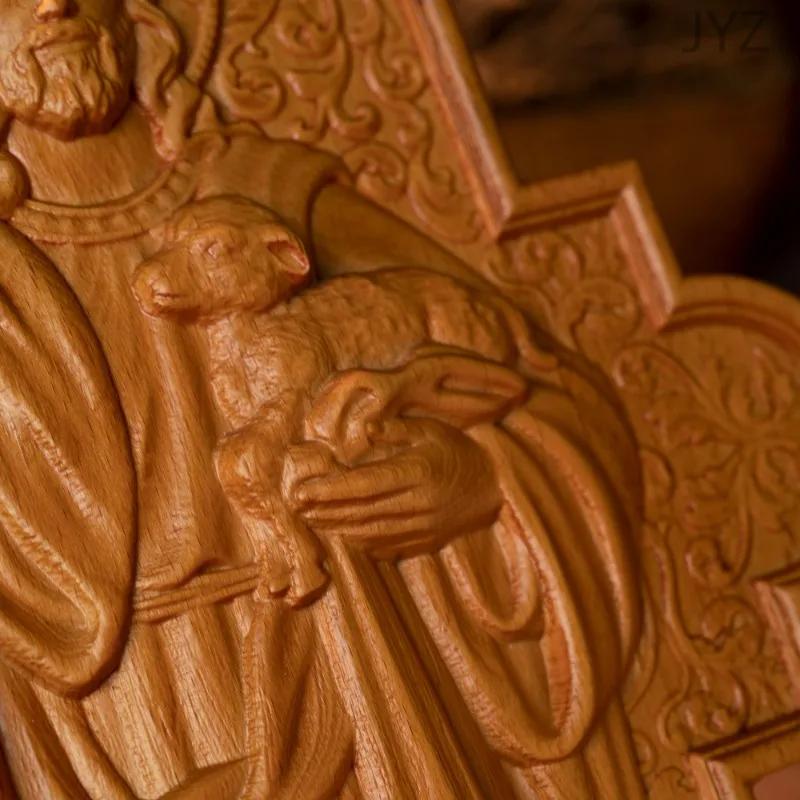 Religious Jesus Statue of Good Shepherd Wood Plaque Carved Image of Catholic Saint Wall Art Decoration 35cm
Religious Jesus Statue of Good Shepherd Wood Plaque Carved Image of Catholic Saint Wall Art Decoration 35cm