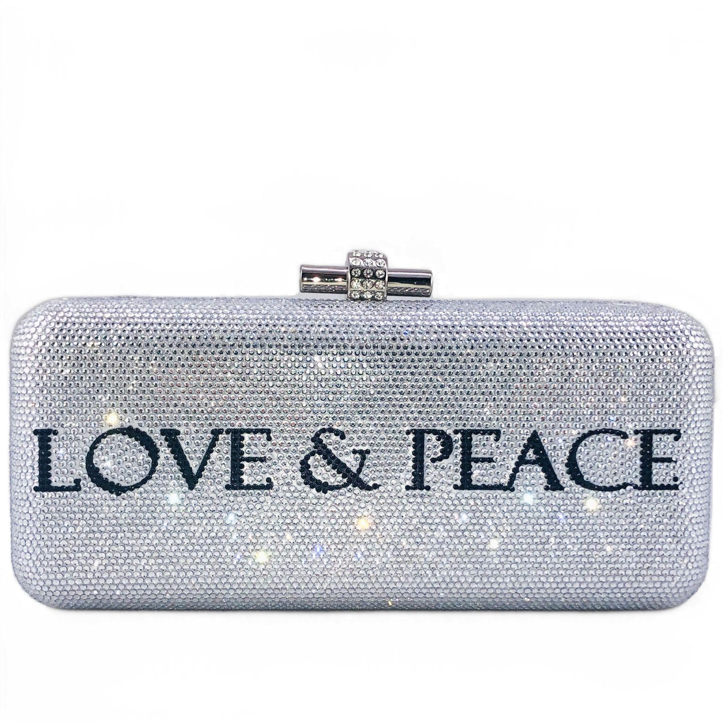 Boutique De FGG Love & Peace Women Silver Crystal Clutch Bag Party Dinner Rhinestone Clutch Purse Wedding Evening Handbags, Mini Mini Clutch
Boutique De FGG Love & Peace Women Silver Crystal Clutch Bag Party Dinner Rhinestone Clutch Purse Wedding Evening Handbags, Mini Mini Clutch