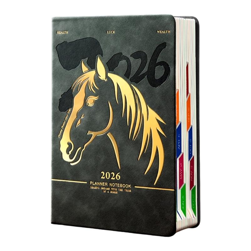 2026 Day Planner 400 Pages Lined PU Academic Journal with Leather Pen Slots Colorful Monthly Tabs for Daily Scheduling чорний
2026 Day Planner 400 Pages Lined PU Academic Journal with Leather Pen Slots Colorful Monthly Tabs for Daily Scheduling чорний