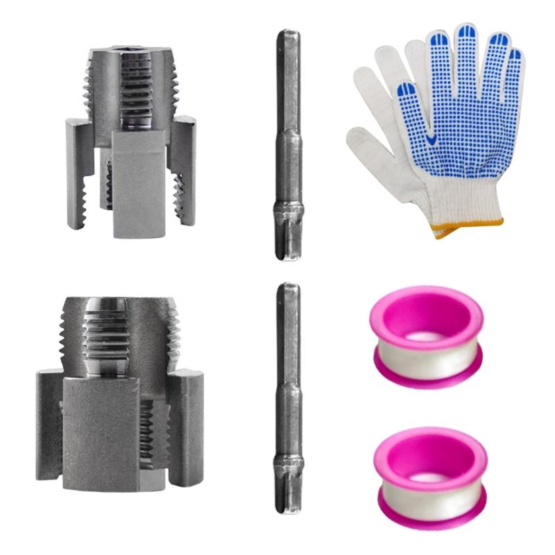 Internal External Double Purpose Threading Tool for Pipes 1/2 and 3/4 Size Hex Shanks Drill Compatibility 1
Internal External Double Purpose Threading Tool for Pipes 1/2 and 3/4 Size Hex Shanks Drill Compatibility 1