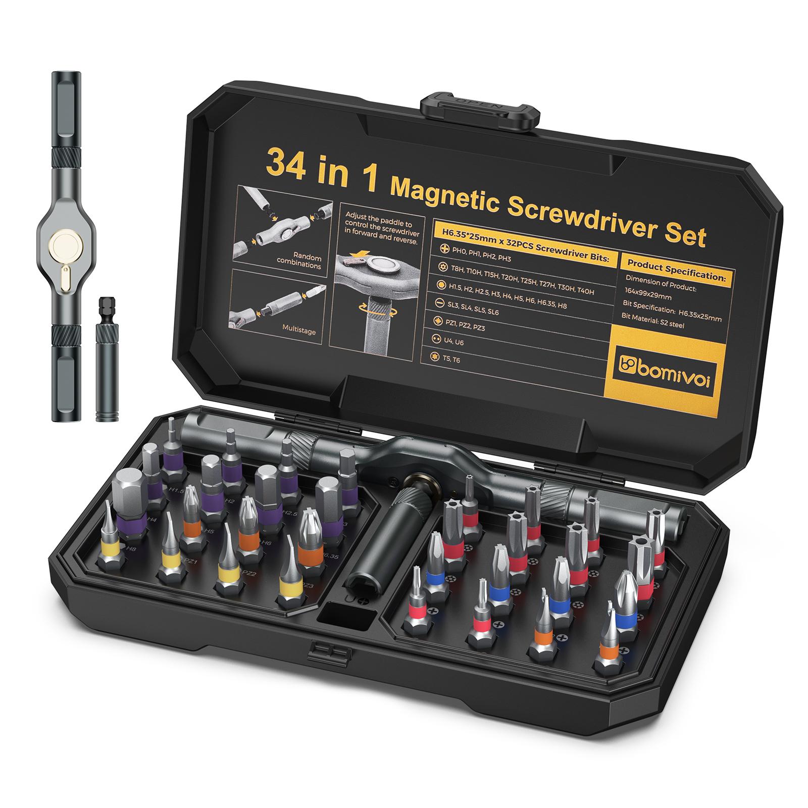 ORIA Ratchet Screwdriver Set 34 in 1 Magnetic Screwdriver DIY Repair Tool with Detachable Ratchet Handle for Furniture Computer чорний
ORIA Ratchet Screwdriver Set 34 in 1 Magnetic Screwdriver DIY Repair Tool with Detachable Ratchet Handle for Furniture Computer чорний