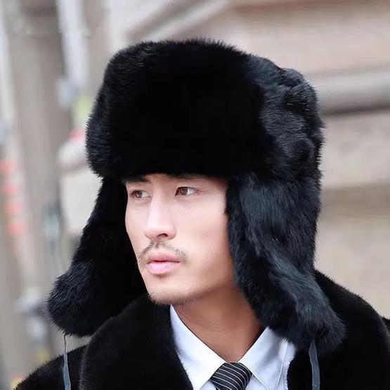 WTEMPO Мужские теплые шапки-бомберы Зимние ветрозащитные толстые шапки из искусственного меха с плюшевой защитой ушей One Size чёрный