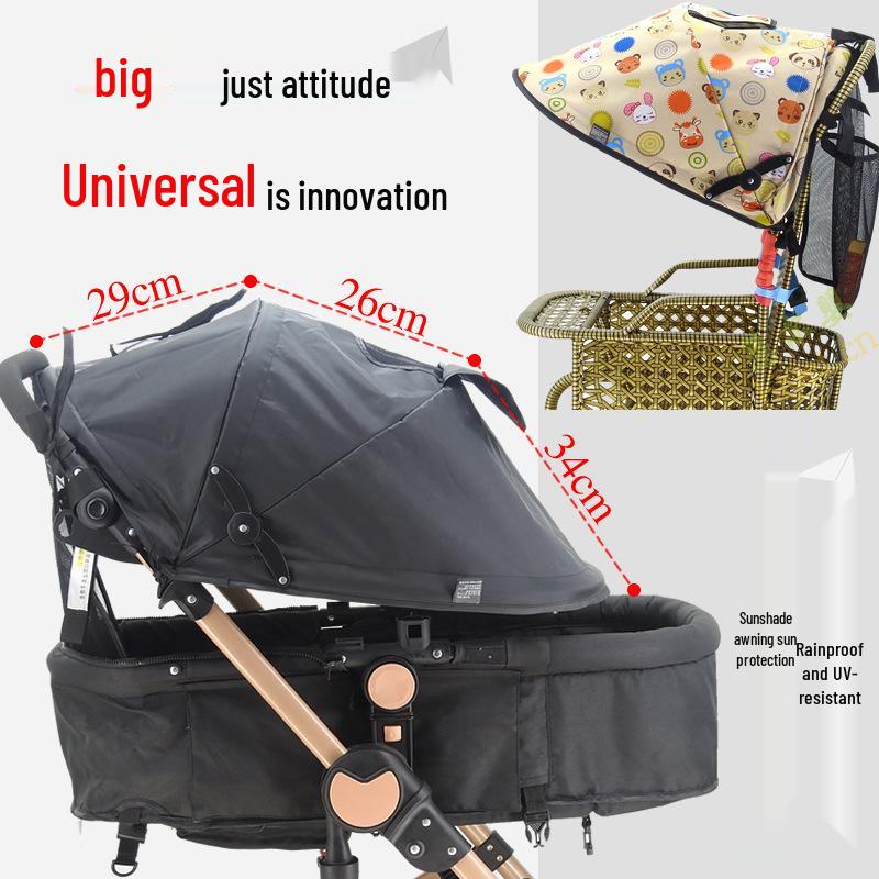 Universal Baby Stroller Sunshade Canopy with Pockets Universal Enlarged Full Canopy Double Use
Universal Baby Stroller Sunshade Canopy with Pockets Universal Enlarged Full Canopy Double Use