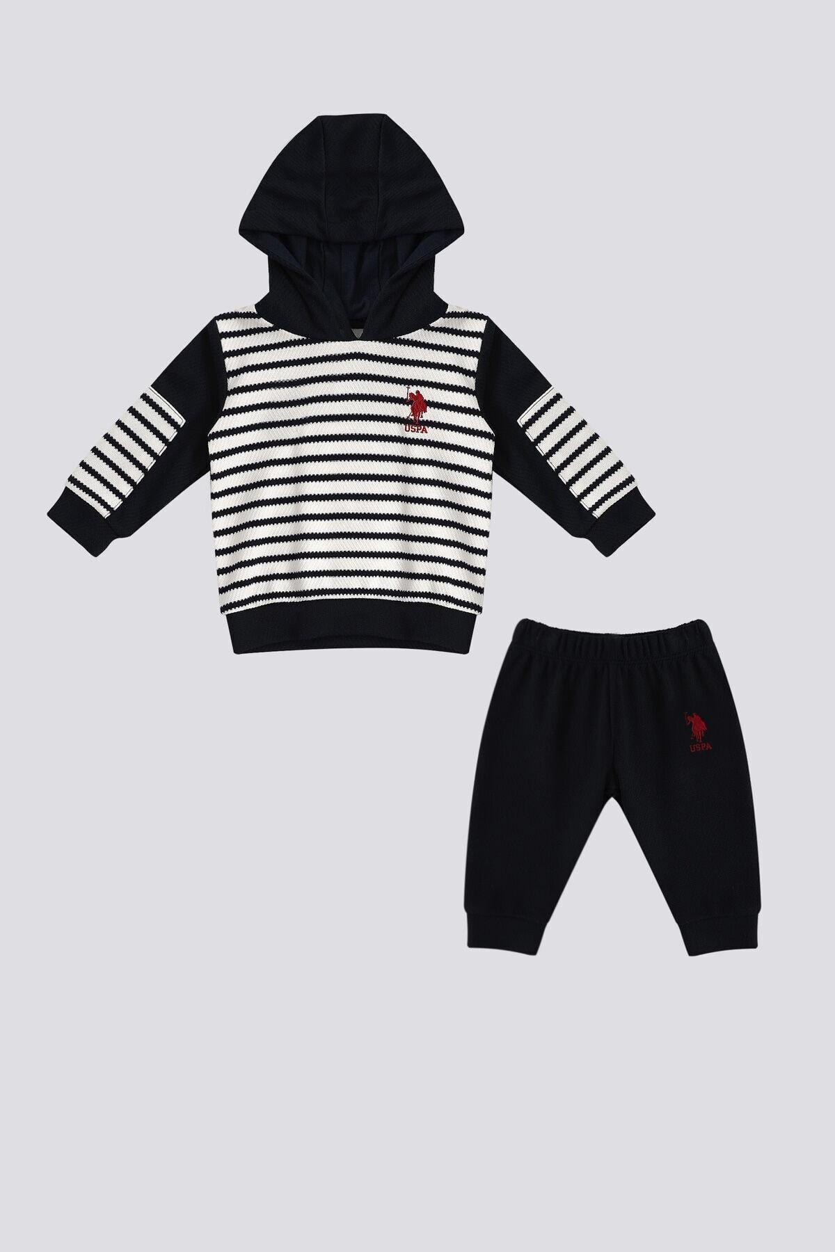 НАС. Комплект из 2 предметов для малышей Polo Assn, темно-синий, с капюшоном и полосками
НАС. Комплект из 2 предметов для малышей Polo Assn, темно-синий, с капюшоном и полосками