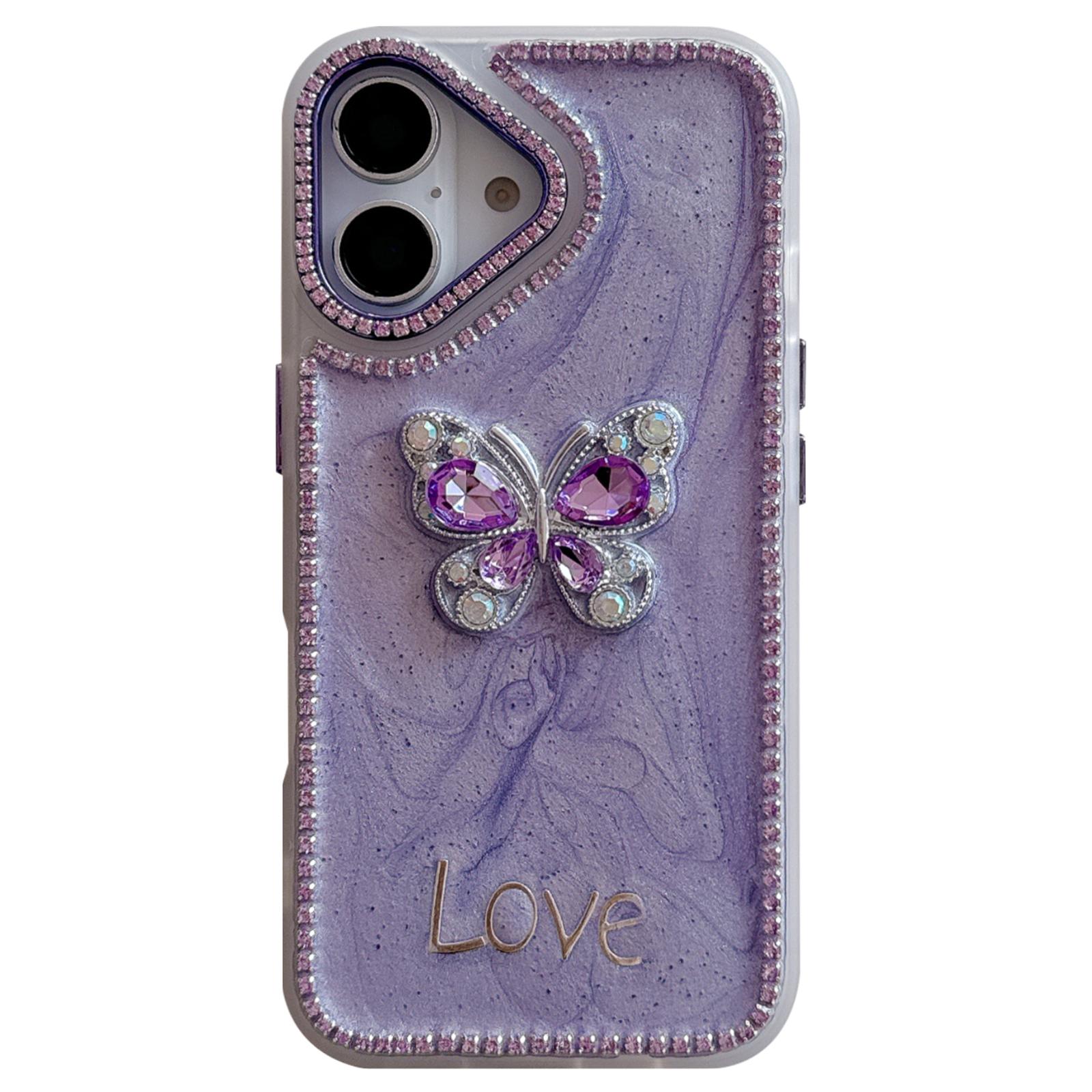 For iPhone 16 Case with Strap Rhinestone Decor Butterfly Design TPU+PC Phone Back Cover Grey
For iPhone 16 Case with Strap Rhinestone Decor Butterfly Design TPU+PC Phone Back Cover Grey