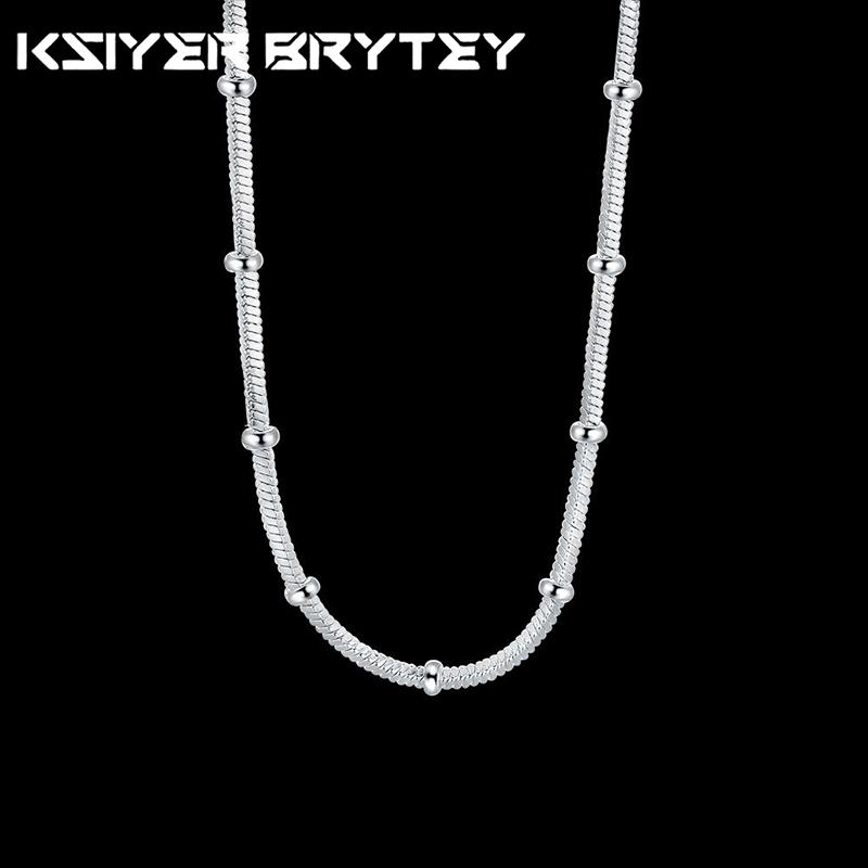 45-60CM 925 Sterling Silver snake chain Beautiful bead Necklace For Women Luxury Fashion Party Wedding Jewelry Gifts
45-60CM 925 Sterling Silver snake chain Beautiful bead Necklace For Women Luxury Fashion Party Wedding Jewelry Gifts