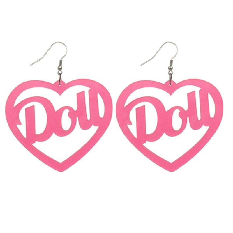 Exaggerated and Cute Pink Heart Earring Glitter Pink Doll Letter Stud Earring Ear Hoop Chic Jewelry Lightweight Earring 1
Exaggerated and Cute Pink Heart Earring Glitter Pink Doll Letter Stud Earring Ear Hoop Chic Jewelry Lightweight Earring 1