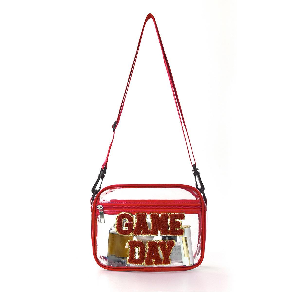 Cross-border embroidery letter messenger bag transparent PVC shoulder small square bag travel portable cosmetics wash storage ba червоний
Cross-border embroidery letter messenger bag transparent PVC shoulder small square bag travel portable cosmetics wash storage ba червоний