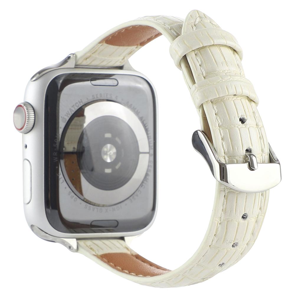 Crocodile Texture Strap for Apple Watch 10 46mm/Ultra 2/Ultra 49mm/9 8 7 45mm/SE (2023) SE (2022) SE 6 5 4 44mm/3 2 1 42mm Leather Band Beige
Crocodile Texture Strap for Apple Watch 10 46mm/Ultra 2/Ultra 49mm/9 8 7 45mm/SE (2023) SE (2022) SE 6 5 4 44mm/3 2 1 42mm Leather Band Beige