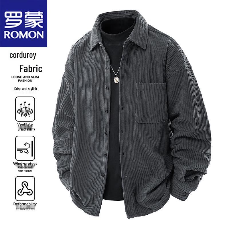 ROMON Men s Corduroy Long-Sleeve Lapel Shirt Jacket 3XL
ROMON Men s Corduroy Long-Sleeve Lapel Shirt Jacket 3XL