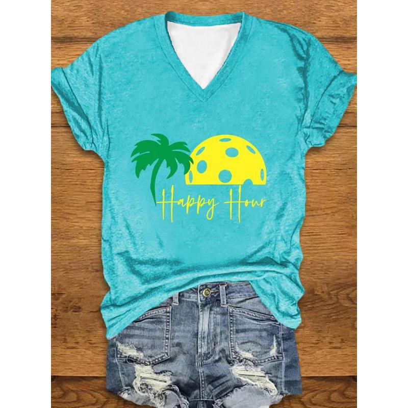 3D digital printed spring and summer slim fit comfortable top V-neck T-shirt with coconut tree print 3409 S
3D digital printed spring and summer slim fit comfortable top V-neck T-shirt with coconut tree print 3409 S
