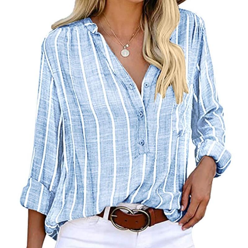 Осіння стильна смугаста сорочка з принтом для жінок, повсякденна блузка з довгим рукавом і великим розміром, жіночі топи з V-подібним вирізом, вільні елегантні офісні жіночі сорочки 24672 XXL світло-синій колір
Осіння стильна смугаста сорочка з принтом для жінок, повсякденна блузка з довгим рукавом і великим розміром, жіночі топи з V-подібним вирізом, вільні елегантні офісні жіночі сорочки 24672 XXL світло-синій колір