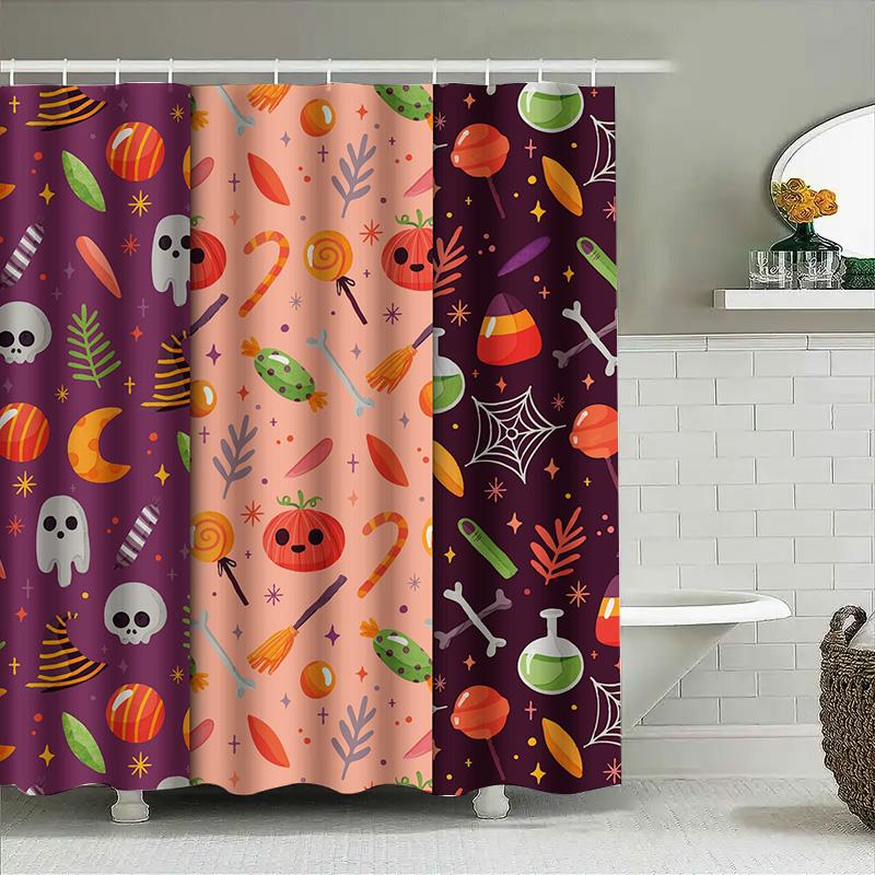 Tuniu Cute Halloween Bat Ghost Witch Striped Shower Curtain For Bathroom Decor W60H190(CM)-1 Pcs
Tuniu Cute Halloween Bat Ghost Witch Striped Shower Curtain For Bathroom Decor W60H190(CM)-1 Pcs