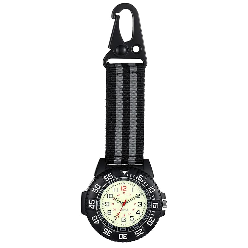 Lancardo carabiner watch pocket watch analog quartz 24H clock nylon belt night light velcro key ring waterproof unisex black gray
Lancardo carabiner watch pocket watch analog quartz 24H clock nylon belt night light velcro key ring waterproof unisex black gray
