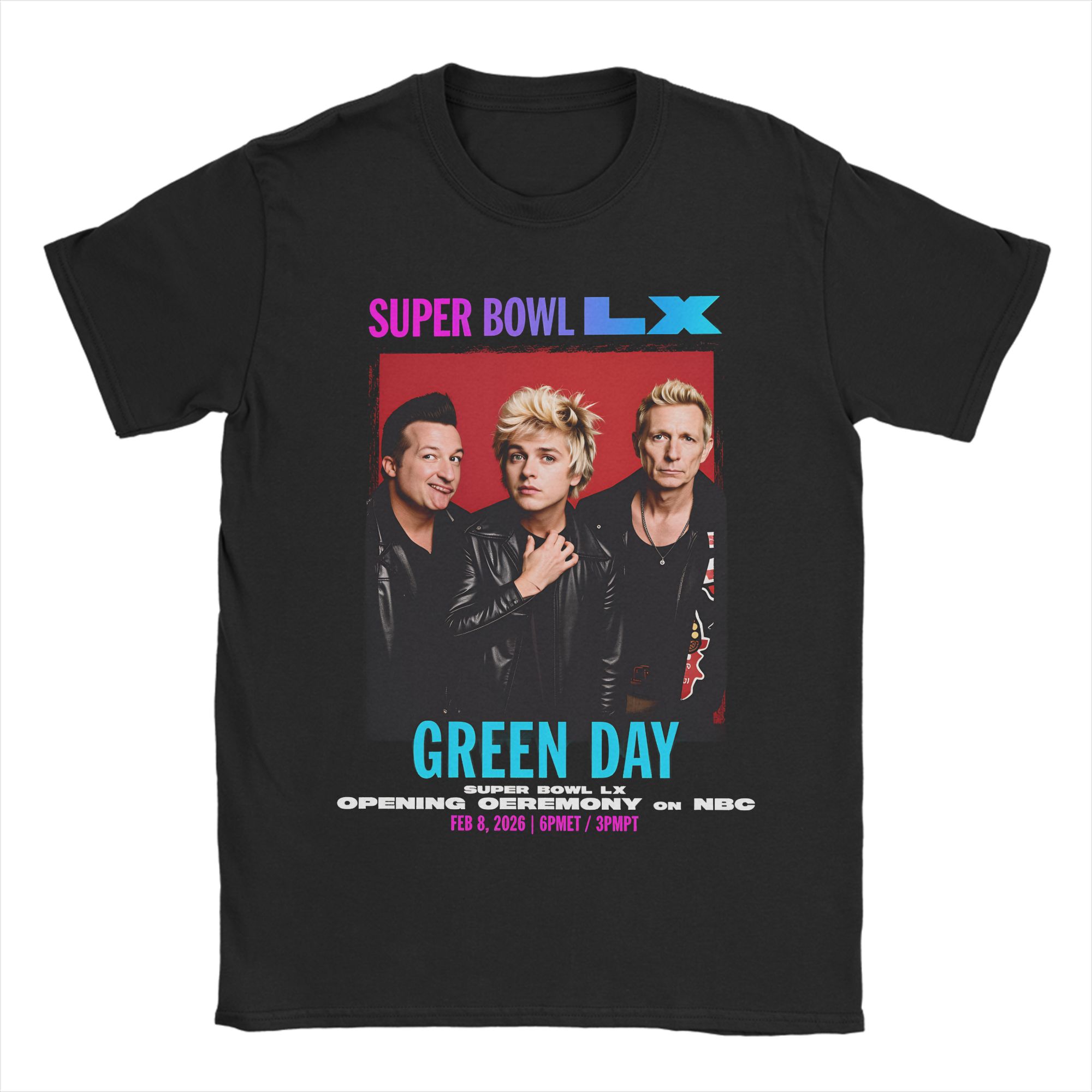 2026 New Green Day Super Bowl LX Graphic Tshirt Cotton Unisex Short Sleeve Loose Shirt Y2k Rock Fashion Summer Men Streetwear 4XL
2026 New Green Day Super Bowl LX Graphic Tshirt Cotton Unisex Short Sleeve Loose Shirt Y2k Rock Fashion Summer Men Streetwear 4XL
