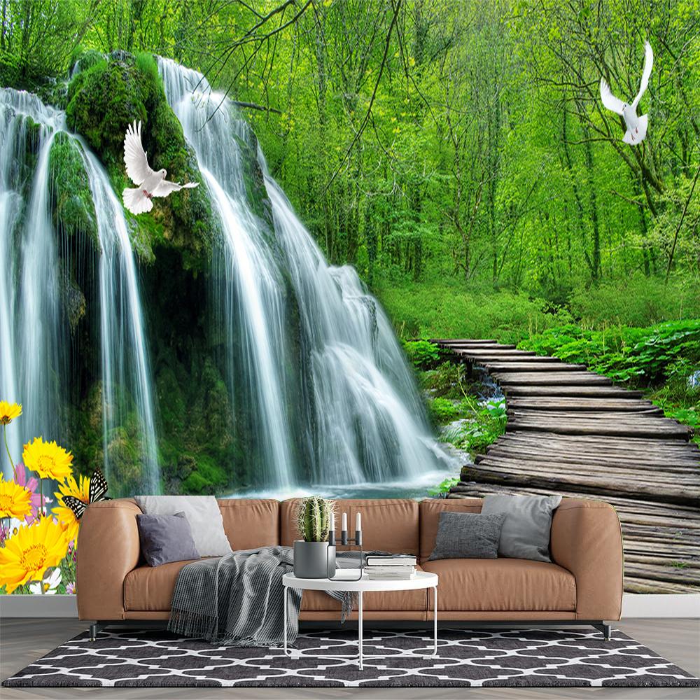 Waterfall Wallpaper Wooden Bridge Green Forest Wall Mural Living Room Decoration Bedroom 3d Waterfall Wallpaper 200 cm(W) x 140 cm(H)
Waterfall Wallpaper Wooden Bridge Green Forest Wall Mural Living Room Decoration Bedroom 3d Waterfall Wallpaper 200 cm(W) x 140 cm(H)