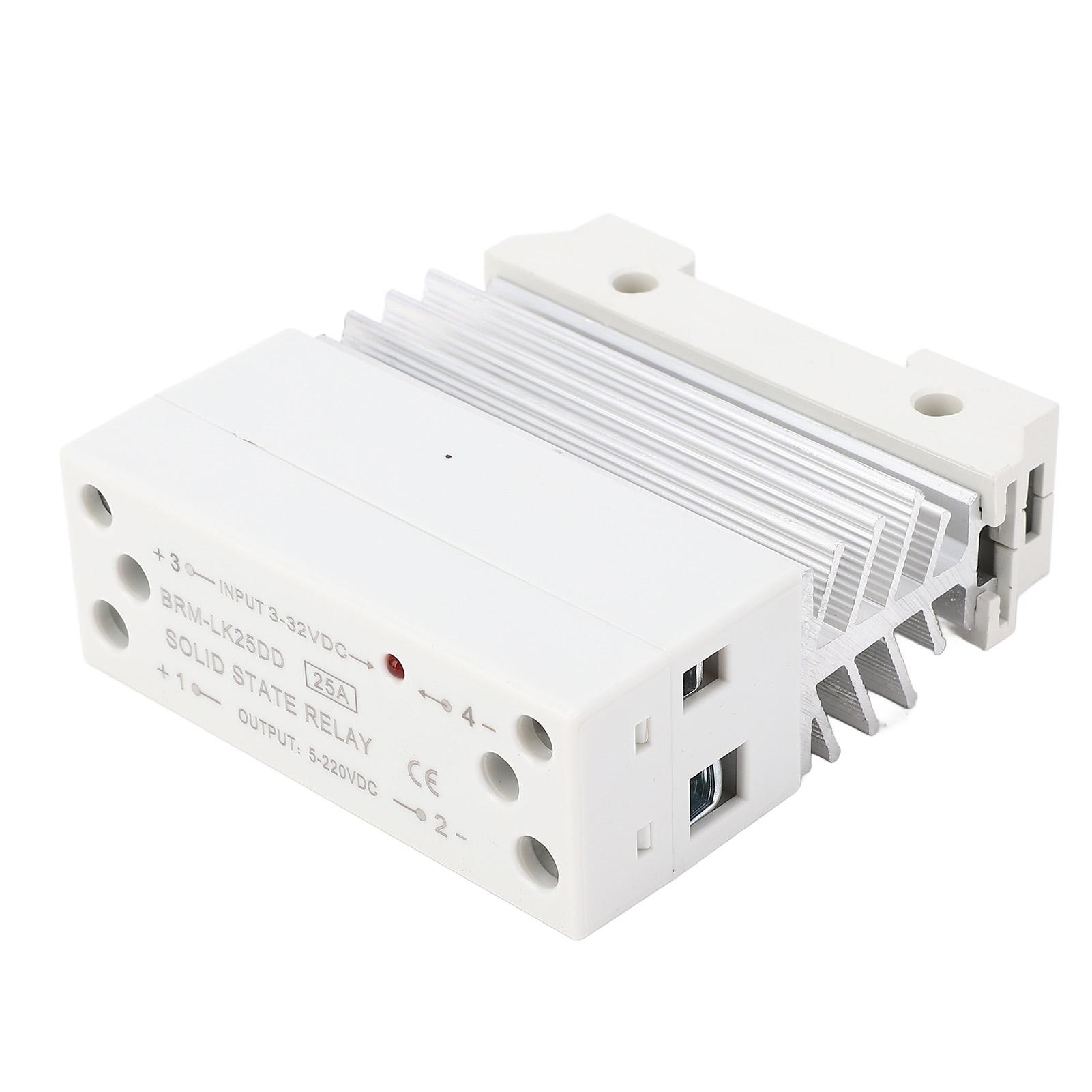 Solid State Relay DC to DC Input 3‑32V Output 5‑220V 25A Integrated Rail Single Phase Small SSR with
Solid State Relay DC to DC Input 3‑32V Output 5‑220V 25A Integrated Rail Single Phase Small SSR with