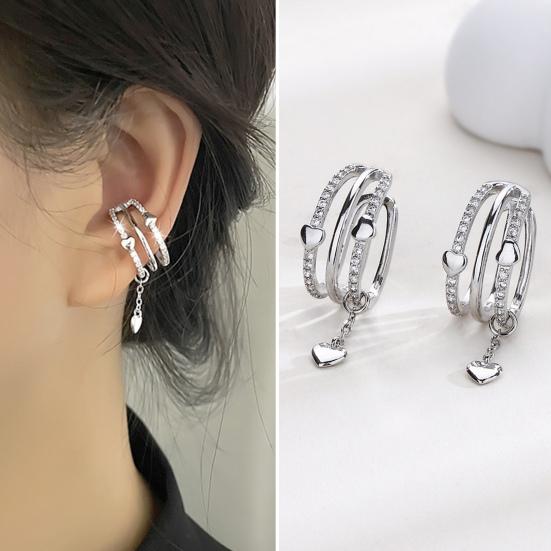 1Pc Ear Cuff Non-Piercing Multi-layers Cool Exaggerated Rhinestone Love Heart Tassel Cartilage Clip Earring Fashion Jewelry
1Pc Ear Cuff Non-Piercing Multi-layers Cool Exaggerated Rhinestone Love Heart Tassel Cartilage Clip Earring Fashion Jewelry
