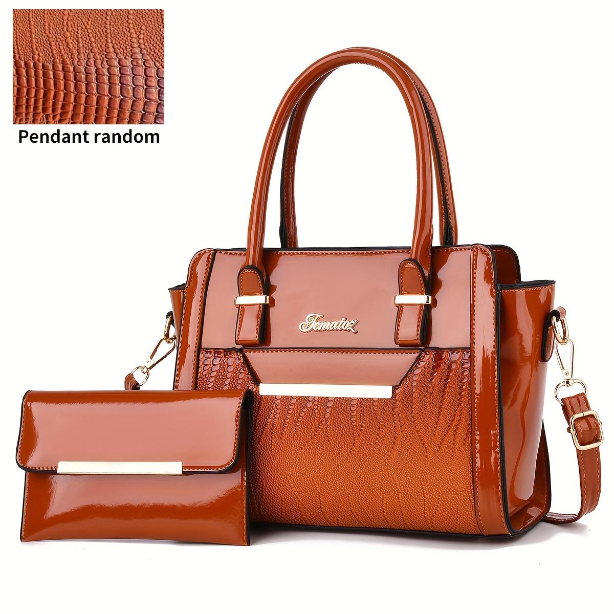 Classic Solid Color Women s Bag Set : Stylish Textured Shoulder Bag With Top Handle With Clutch Long Purse
Classic Solid Color Women s Bag Set : Stylish Textured Shoulder Bag With Top Handle With Clutch Long Purse