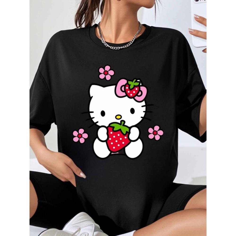 Strawberry Print Women s T-Shirt Fashionable Casual Cartoon Short-Sleeve Crew Neck Top Holiday Gift M
Strawberry Print Women s T-Shirt Fashionable Casual Cartoon Short-Sleeve Crew Neck Top Holiday Gift M