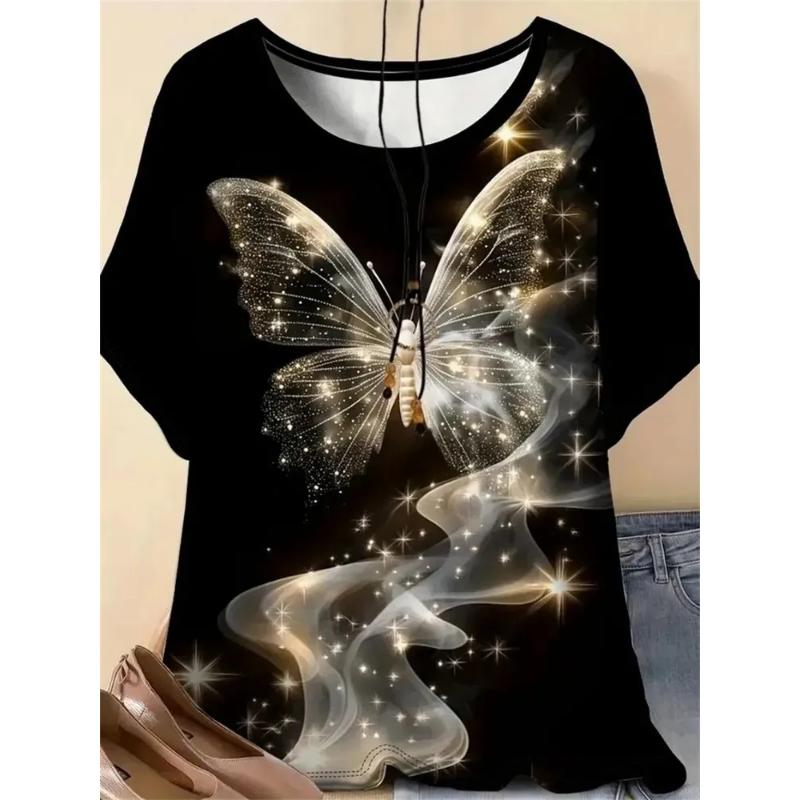 Fashion Women s Crew Neck Short Sleeve 3D Butterfly Color Ying Crew Neck T-Shirt 6XL
Fashion Women s Crew Neck Short Sleeve 3D Butterfly Color Ying Crew Neck T-Shirt 6XL