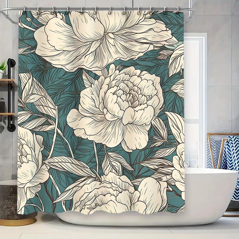 Decorate Your Bathroom with this Beautiful Peony Print Shower Curtain Teal Floral Pattern for a Touch of Elegance 90x180cm
Decorate Your Bathroom with this Beautiful Peony Print Shower Curtain Teal Floral Pattern for a Touch of Elegance 90x180cm