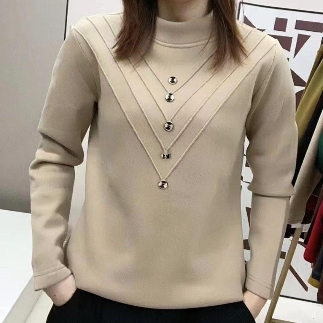 Women s Round Neck Double-Sided Velvet Long Sleeve Top, M-5XL, Five-Button, Stylish Autumn/Winter. XL
Women s Round Neck Double-Sided Velvet Long Sleeve Top, M-5XL, Five-Button, Stylish Autumn/Winter. XL