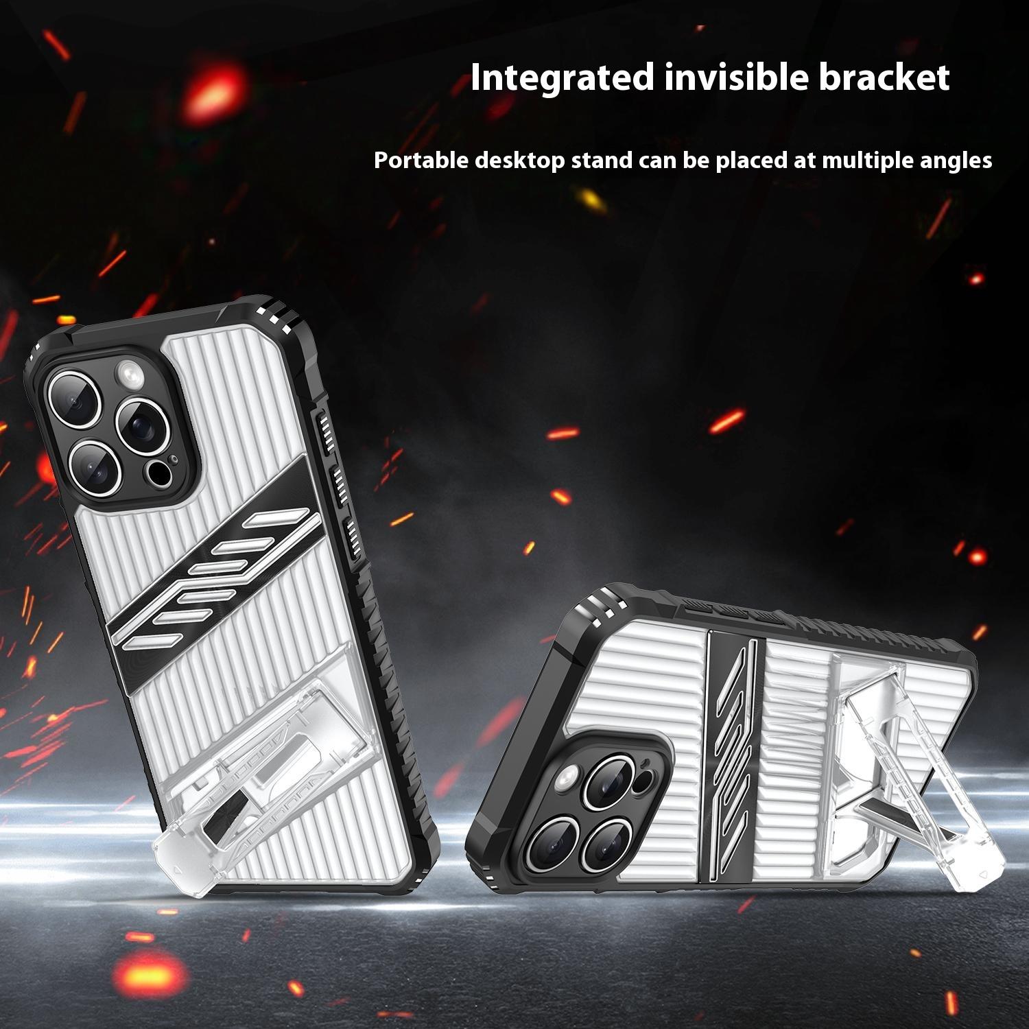 For iPhone 16 Pro Max Case Folding Kickstand PC+TPU Anti Drop Phone Cover Transparent Black
For iPhone 16 Pro Max Case Folding Kickstand PC+TPU Anti Drop Phone Cover Transparent Black