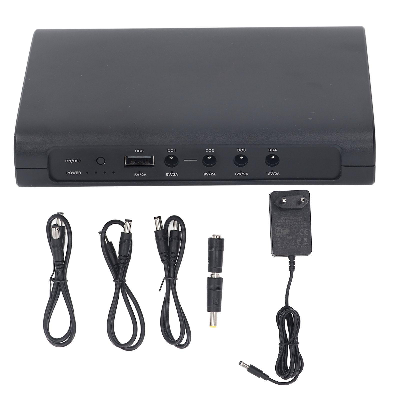 UPS Battery Backup 27000mAh 5V 9V 12V 2A Output Uninterrupted Power Supply for Router Modem Camera
UPS Battery Backup 27000mAh 5V 9V 12V 2A Output Uninterrupted Power Supply for Router Modem Camera