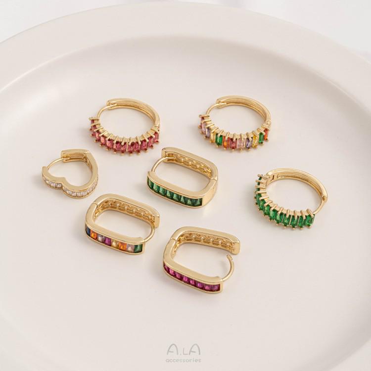 14K Gold-Filled Green, Red & Colorful Zircon Earrings & Heart-Shaped Ear Cuffs - Simple, Luxurious, and Exquisite.
14K Gold-Filled Green, Red & Colorful Zircon Earrings & Heart-Shaped Ear Cuffs - Simple, Luxurious, and Exquisite.