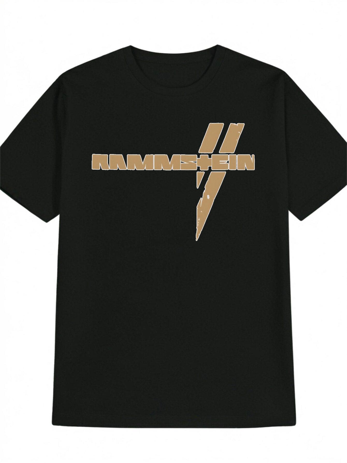 Casual Short Sleeve T-shirt with Bold RAMMS+EIN Lightning Bolt Graphic Print - Black & Golden Lettering XXXL
Casual Short Sleeve T-shirt with Bold RAMMS+EIN Lightning Bolt Graphic Print - Black & Golden Lettering XXXL