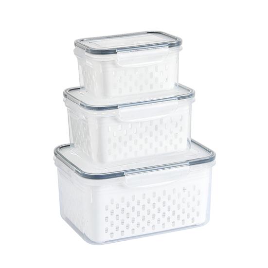 3PCS Crisper Box Airtight Food Storage Containers with Removable Drain Basket Stackable Meal Prep Containers for Fruits And Vegetables серый
3PCS Crisper Box Airtight Food Storage Containers with Removable Drain Basket Stackable Meal Prep Containers for Fruits And Vegetables серый