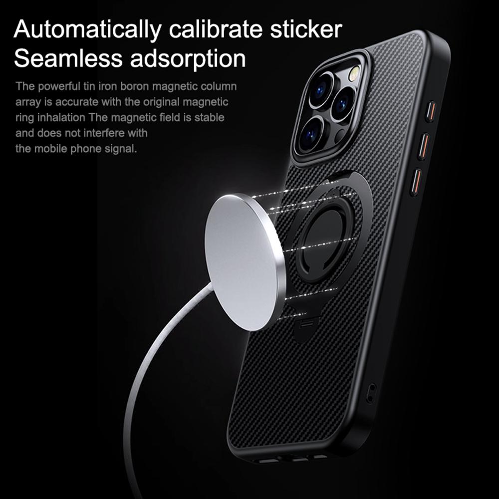 For iPhone 16 Pro Max Case Compatible with MagSafe Kickstand Carbon Fiber Texture PC+TPU Phone Cover with Silicone Ring Grey
For iPhone 16 Pro Max Case Compatible with MagSafe Kickstand Carbon Fiber Texture PC+TPU Phone Cover with Silicone Ring Grey