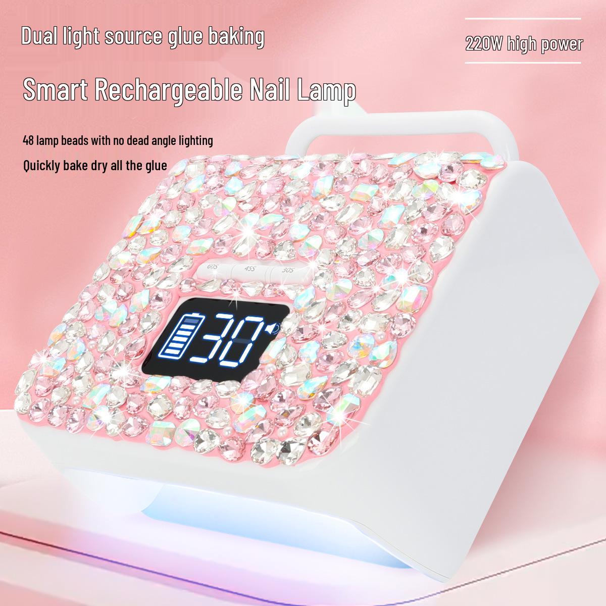 Wireless Rechargeable Nail Dryer: High-Power Lamp with Ceramic, Clay, Rhinestone Features for Light Therapy
Wireless Rechargeable Nail Dryer: High-Power Lamp with Ceramic, Clay, Rhinestone Features for Light Therapy