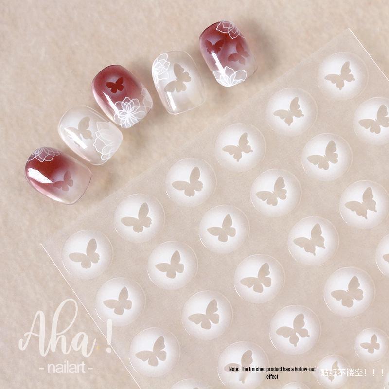 White Ombre Semi-Transparent Butterfly & Heart Nail Stickers with Adhesive
White Ombre Semi-Transparent Butterfly & Heart Nail Stickers with Adhesive