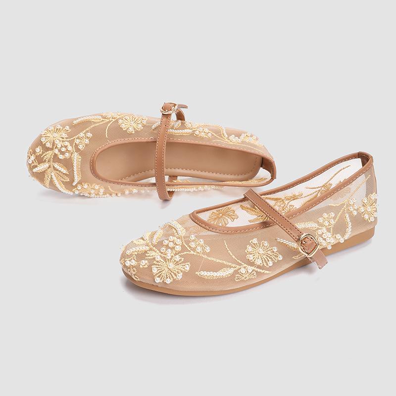Single Shoes Sweet Fairy Mesh Embroidery Pearl Flowers Ballet Flat One Word Mary Jane Shoes 35
Single Shoes Sweet Fairy Mesh Embroidery Pearl Flowers Ballet Flat One Word Mary Jane Shoes 35